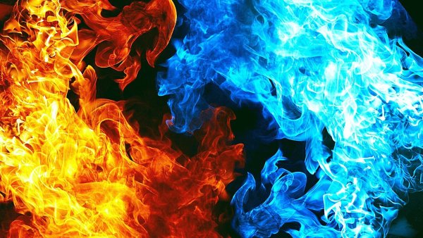 Огонь синий и красный