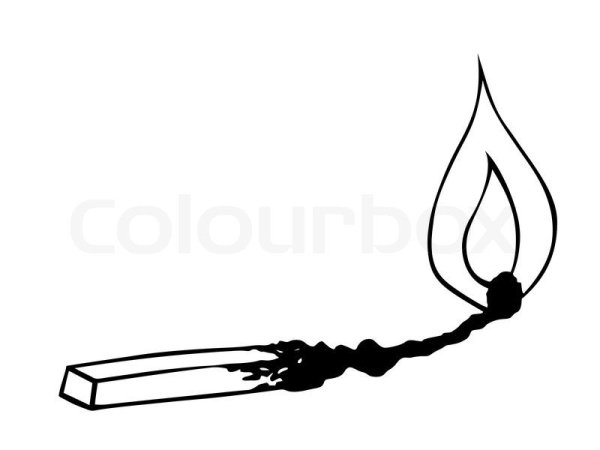 Горящая спичка эскиз