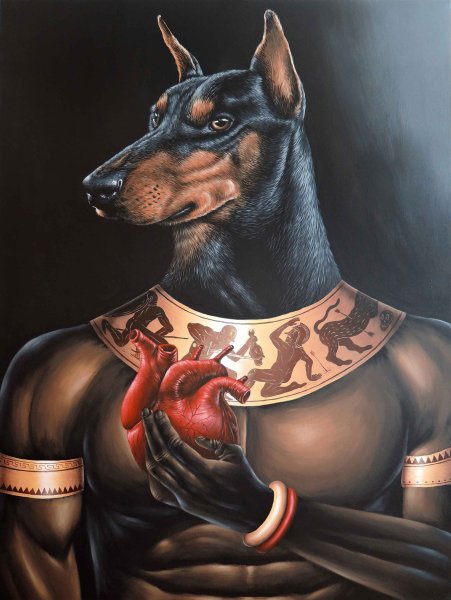 Доберман Анубис тату