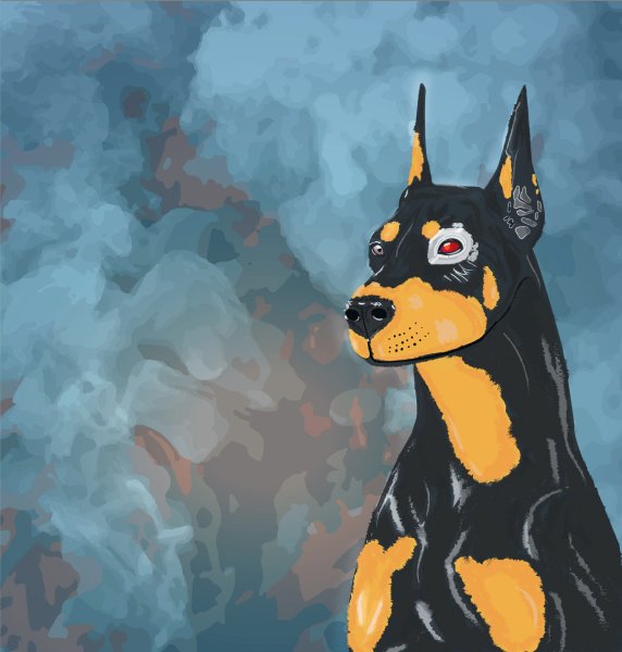 Доберман в 2d