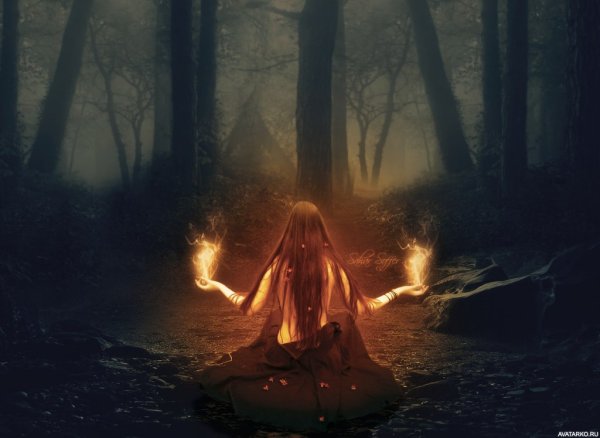 Ведьма в лесу арт