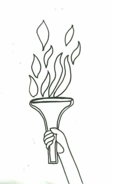 Аппликация факел с олимпийским огнем