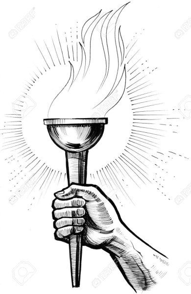 Рисование Олимпийский огонь