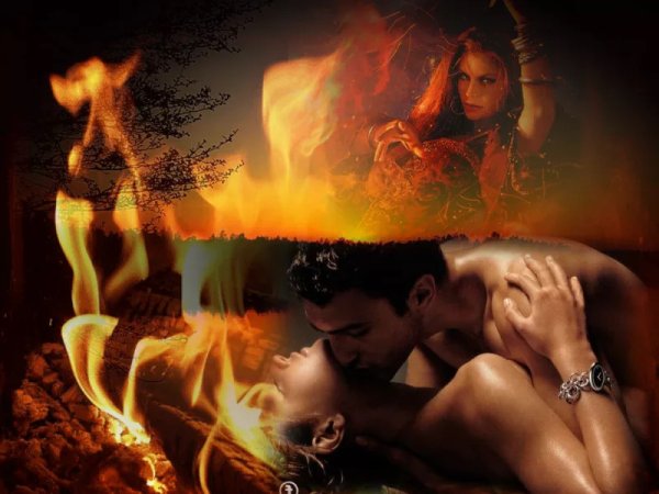 Мужчина и женщина в огне