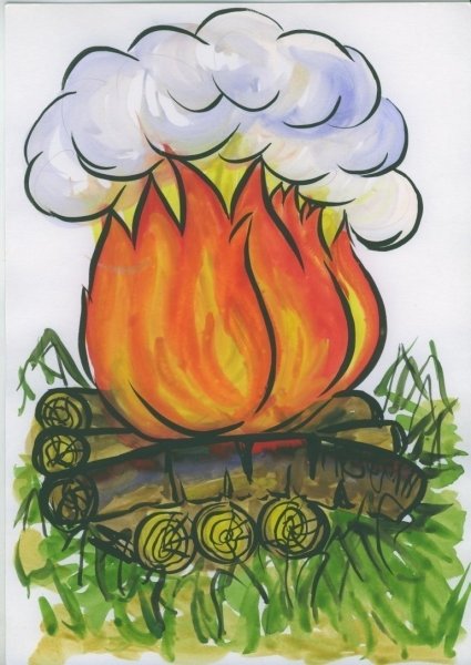 Костер рисунок