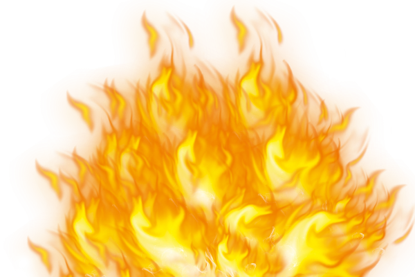 Огонь на белом фоне