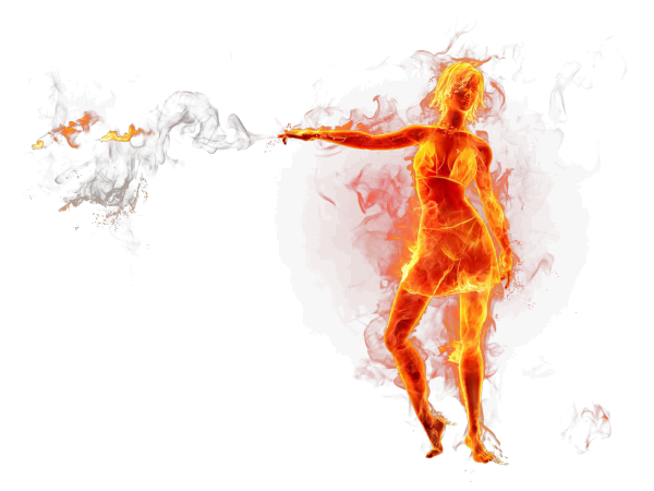 Пламя на белом фоне