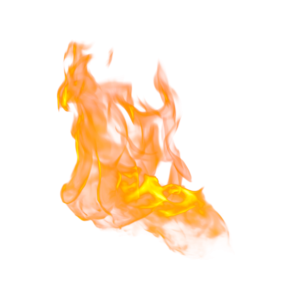 Языки пламени на белом фоне