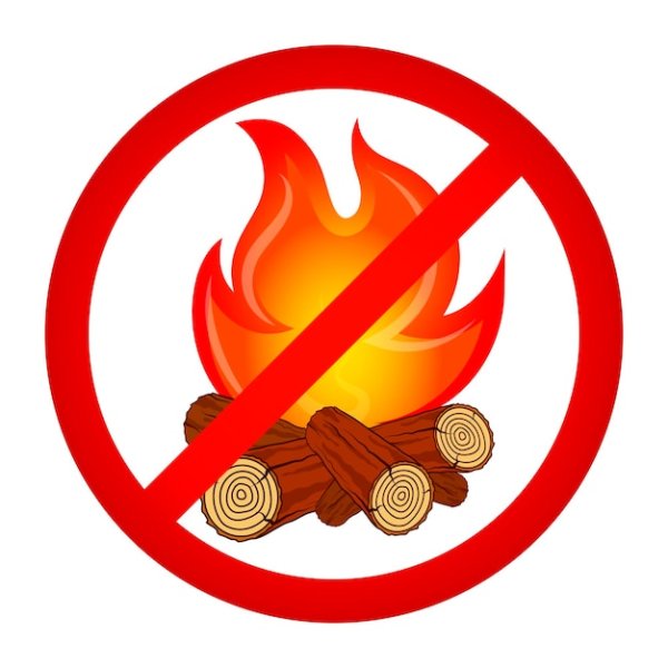 Знак не жечь костер в лесу