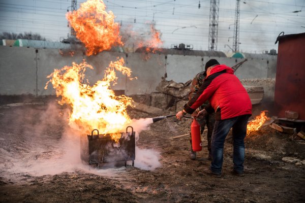 Тренировка по тушению пожара