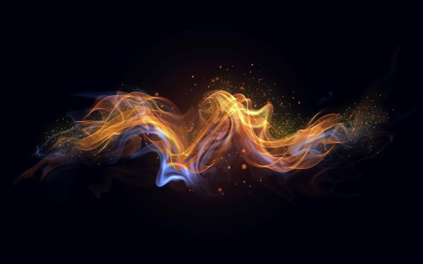 Огонь магия на черном фоне