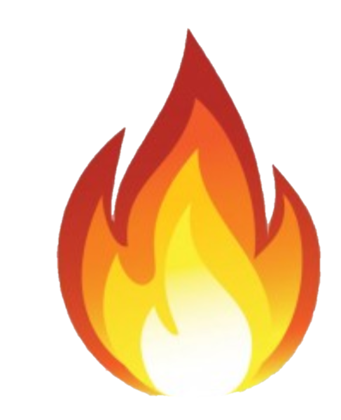 Нарисованный огонь на прозрачном фоне