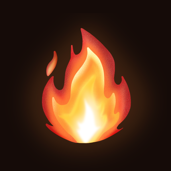 Смайлик огонь