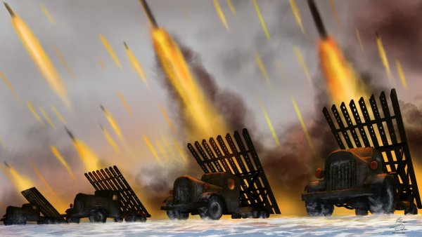 БМ-13 Катюша залп