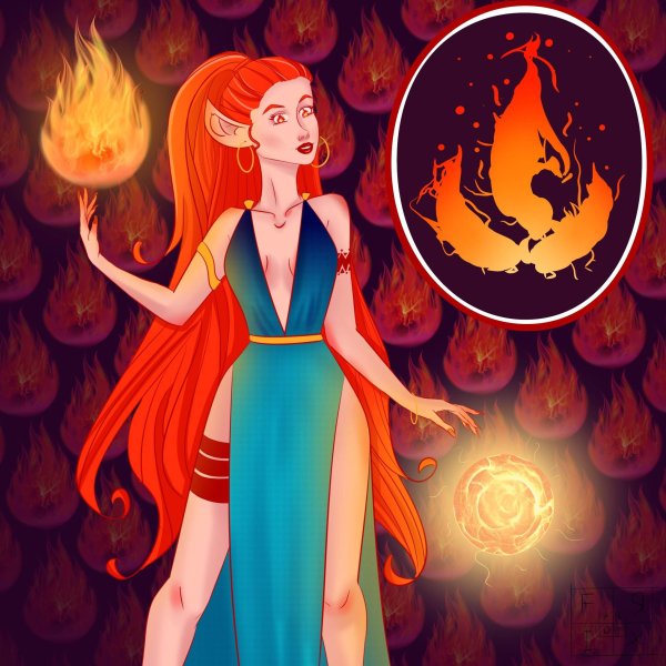 Стихия огня рисунок