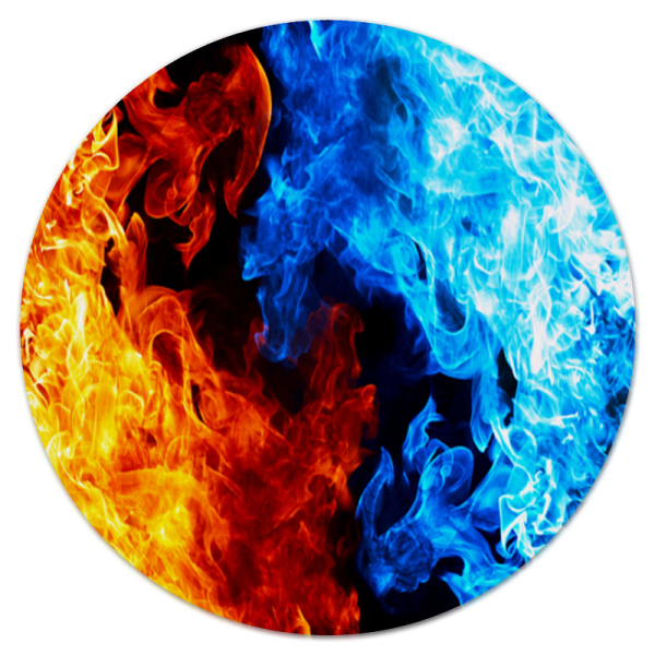 Огонь синий и красный