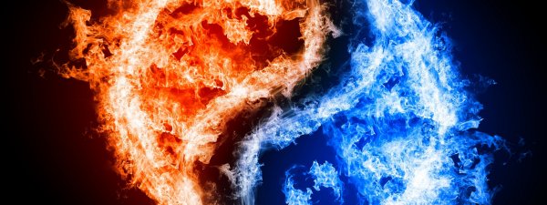 Огонь синий и красный