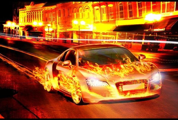 Машина в огне