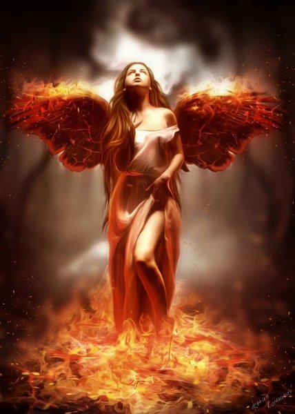 Девушка с огненными крыльями