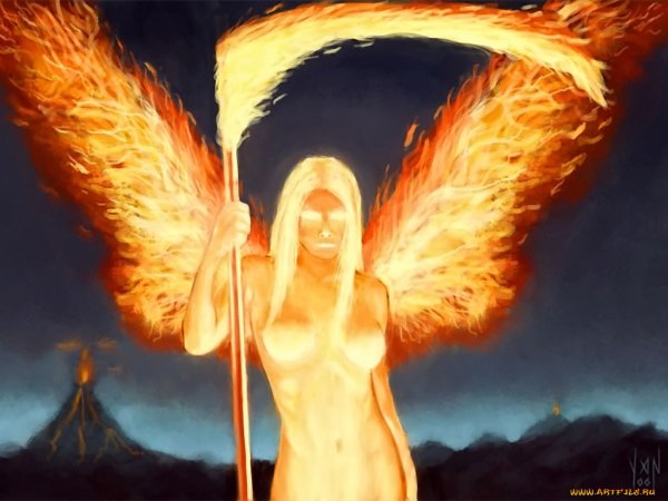 Женщина с огненными крыльями