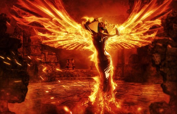 Девушка с огненными крыльями