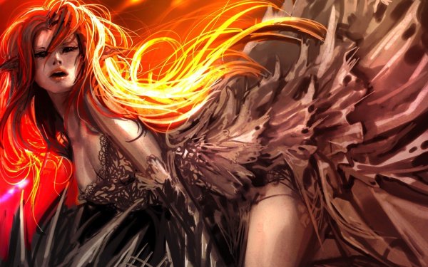 Девушка с огненными крыльями