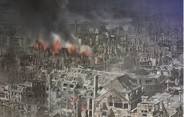 Дрезден после бомбежки 1945 год