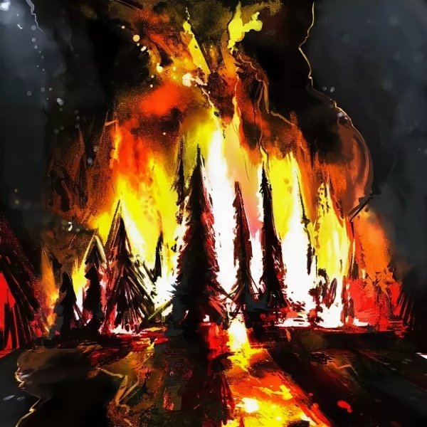 Лес в огне арт