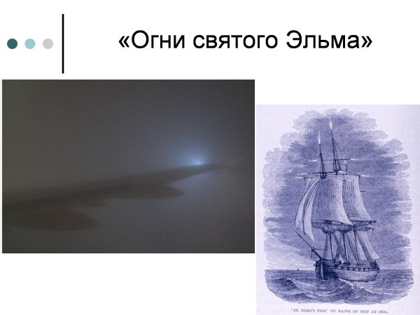 Оптические явления в атмосфере огни Святого Эльма