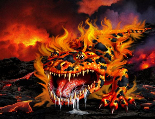 Огненная саламандра фэнтези