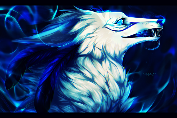Синий волк арт