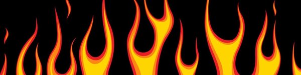 Нарисованный огонь на черном фоне