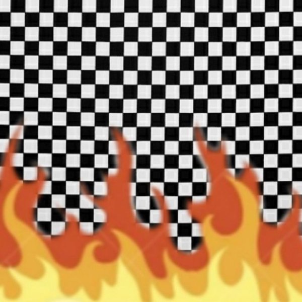 Шахматный фон с огнем