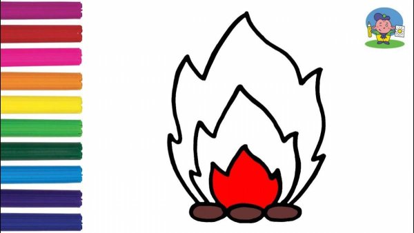 Какими цветами разукрашивать огонь