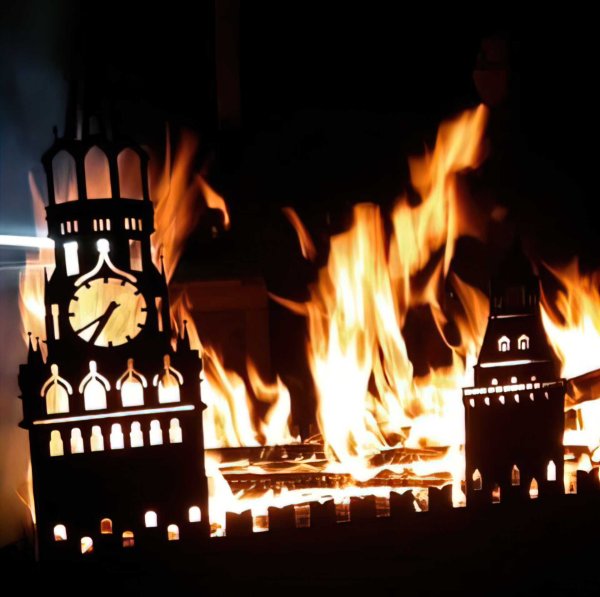 Мангал горящий Кремль