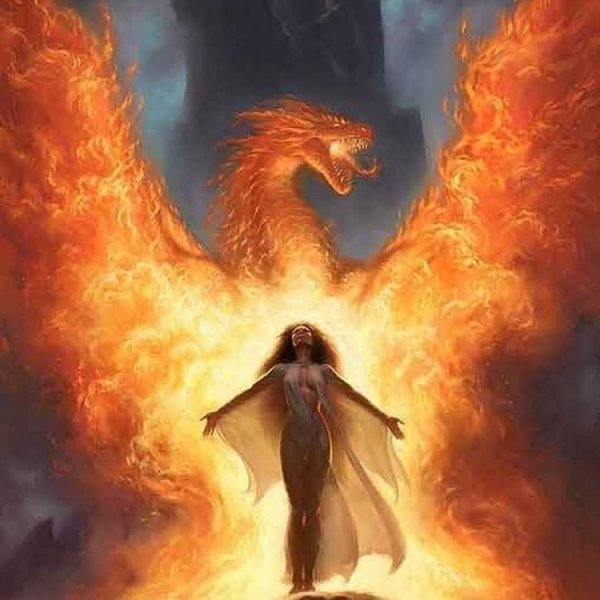 Птица Феникс женщина Восставшая из пепла