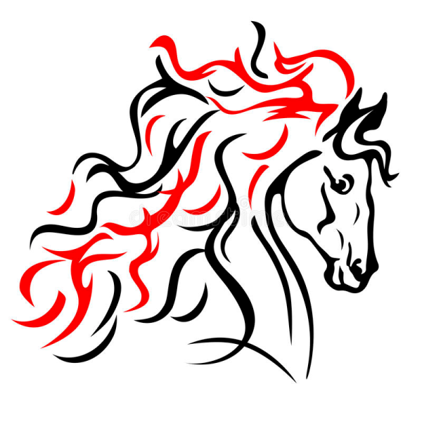 Тату конь в огне