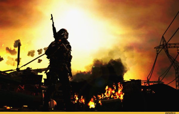 Военный фон с огнем