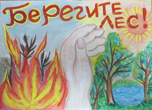 Берегите лес от пожара рисунки