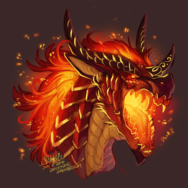 Огненный дракон арт