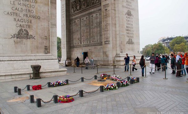 Триумфальная арка Париж могила неизвестного солдата