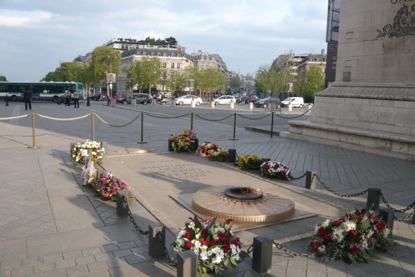 Могила неизвестного солдата в Париже под Триумфальной аркой