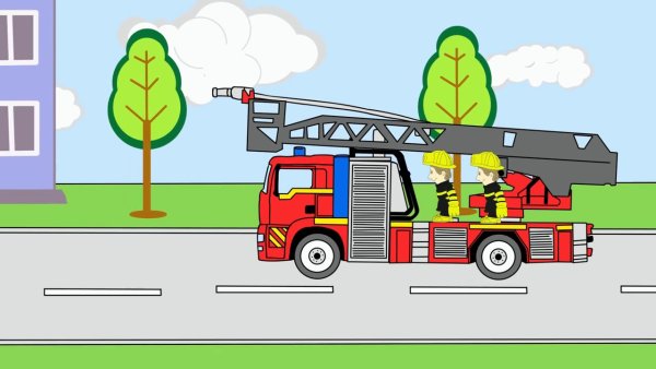 Мультик пожарная машина тушит пожар
