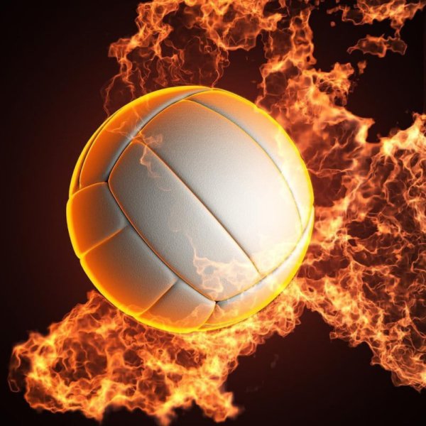 Волейбольный мяч в огне