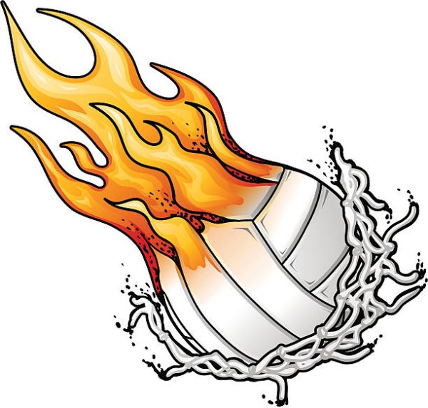 Горящий волейбольный мяч