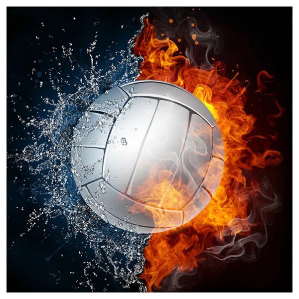 Волейбольный мяч в огне