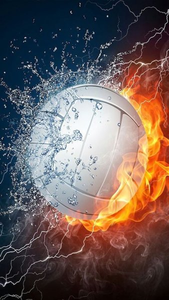 Волейбольный мяч в огне