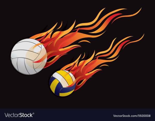 Волейбольный мяч в огне