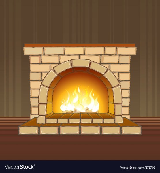 Плакат с изображением камина