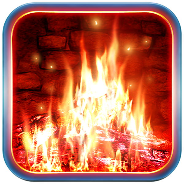 Картина камин с огнем с подсветкой